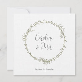 Boho Bamboo Botanical Löv Soft Elegant Greenery Inbjudningar