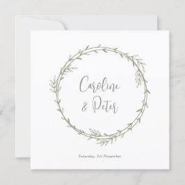 Boho Bamboo Botanical Löv Soft Elegant Greenery Inbjudningar