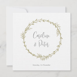 Boho Bamboo Botanical Löv Soft Elegant Greenery Inbjudningar