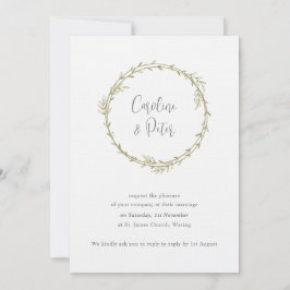 Boho Bamboo Botanical Löv Soft Elegant Greenery Inbjudningar