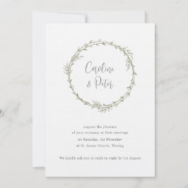 Boho Bamboo Botanical Löv Soft Elegant Greenery Inbjudningar