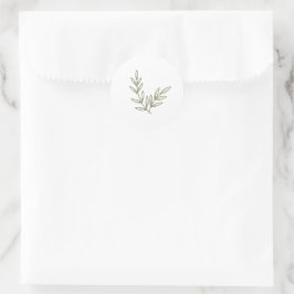 Boho Bamboo Botanical Löv Soft Elegant Greenery Runt Klistermärke