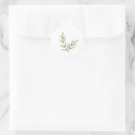 Boho Bamboo Botanical Löv Soft Elegant Greenery Runt Klistermärke