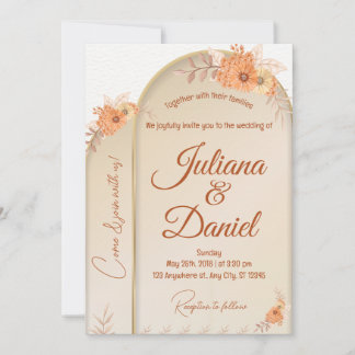 Boho Baptism Inbjudan, Pampas Grass Boho bröllop Inbjudningar