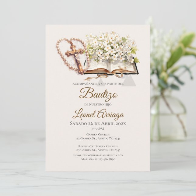  Boho Baptism  Inbjudningar (Stående Fram)