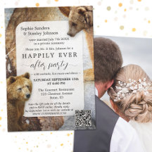 Boho bär QR-kodfoto efter bröllopsinbjudan