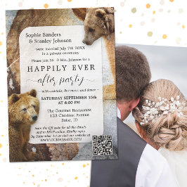 Boho bär QR-kodfoto efter bröllopsinbjudan Inbjudningar