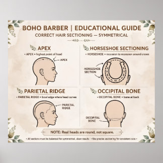 Boho Barber Avdelning Poster