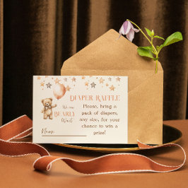 Boho Barly Wait Beige Bear Baby Shower Diwer Tilläggskort