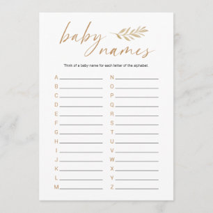 Boho Barn namn Baby Shower-spel Program