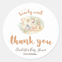 Boho Barn Rum We Can Bearly Wait Baby Shower Runt Klistermärke