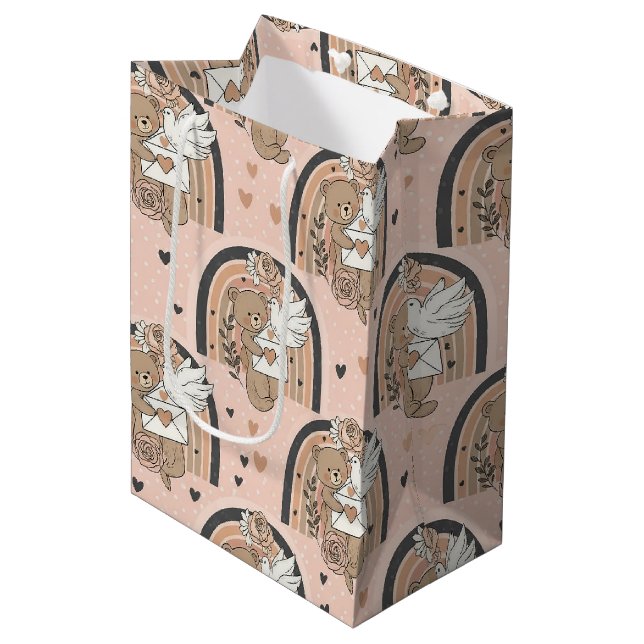 Boho Barn Teddybjörnar med Regnbågar -jordnära (Framsidan Vinklad)