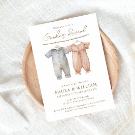 Boho Barnkläder Gender Reveal Party Inbjudan