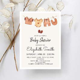 Boho Barnkläders Baby Shower Inbjudningar