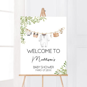 Boho Barnkläders Baby Shower Välkommen Poster