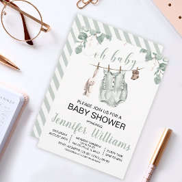 Boho barnkläders babyduschinbjudan inbjudningar
