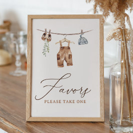 Boho Barnkläders Boy Baby Shower Faves-skylt Poster