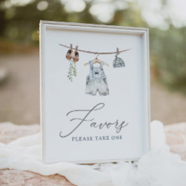 Boho Barnkläders Boy Baby Shower Faves-skylt Poster