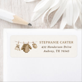 Boho Barnkläders Boy Baby Shower Returadress Returadress Etikett