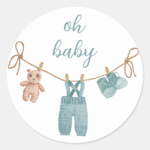 BOHO Barnkläders Boy Oh Baby Runt Klistermärke