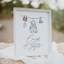 Boho Barnkläders Boy Shower Cards and Gifts Poster