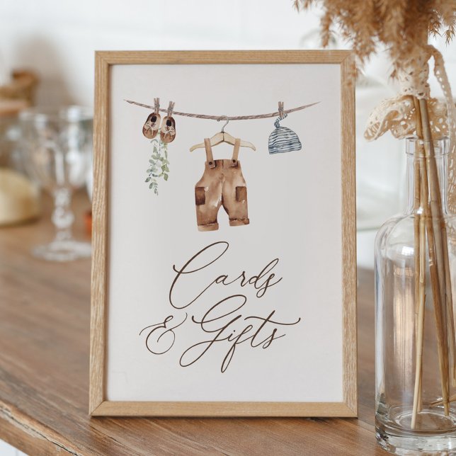 Boho Barnkläders Boy Shower Cards and Gifts Poster (Skapare uppladdad)