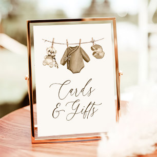 Boho Barnkläders Boy Shower Cards and Gifts Poster