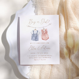 Boho Barnkläders Budget Gender Reveal bjudan