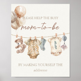 Boho Barnkläders Busy Mamma to be Adress Poster