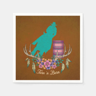 BOHO BARREL RACER BARREL TÄVLA RODEO PAPPER PAPPERSSERVETT