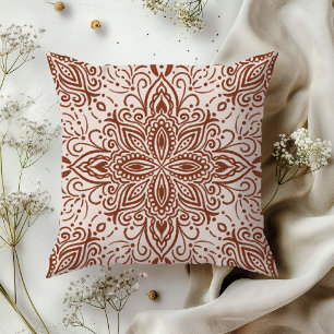 Boho Barrett Mandala russet red Kudde