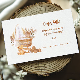 Boho Bassinet Baby Diaper Raffle Tilläggskort
