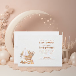 Boho Bassinet Nursery Baby Shower Inbjudningar