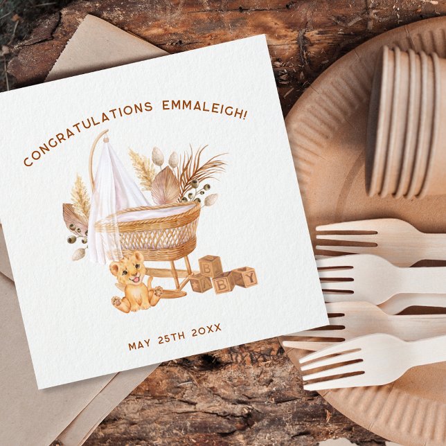 Boho Bassinet Nursery Baby Shower Pappersservett (Skapare uppladdad)