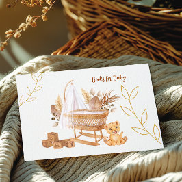 Boho Bassinet Nursery Bokar for Baby Shower Game Tilläggskort