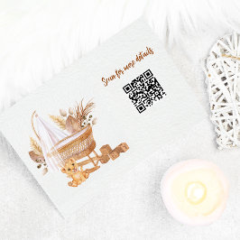 Boho Bassinet Nursery QR-kod Tilläggskort