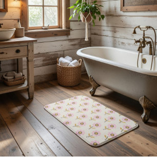 Boho Bath Mat med ukrainsk Kor Stitch Flo Badrumsmatta