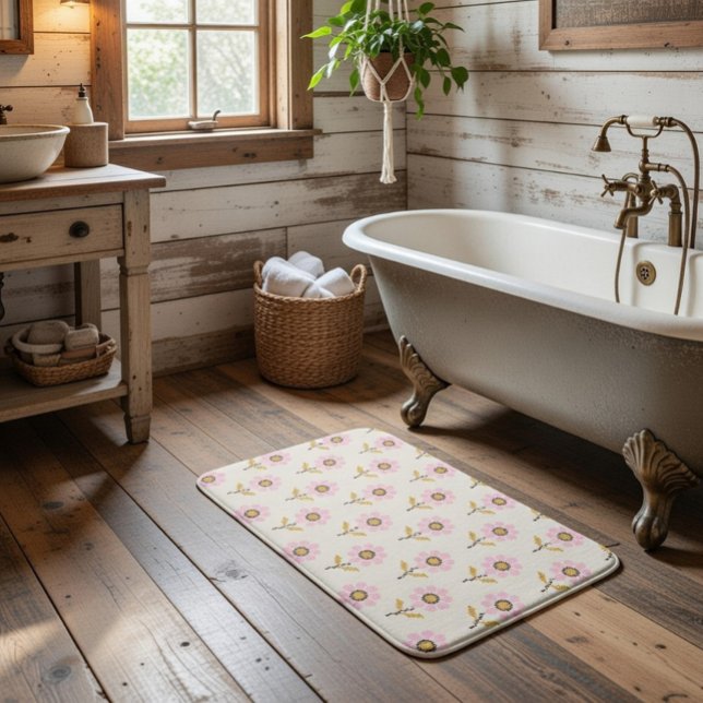 Boho Bath Mat med ukrainsk Kor Stitch Flo Badrumsmatta (Skapare uppladdad)