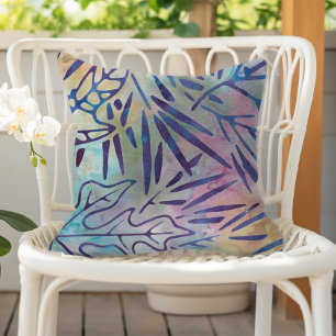 Boho Batik Lila Löv Pastel Rainbow Kudde