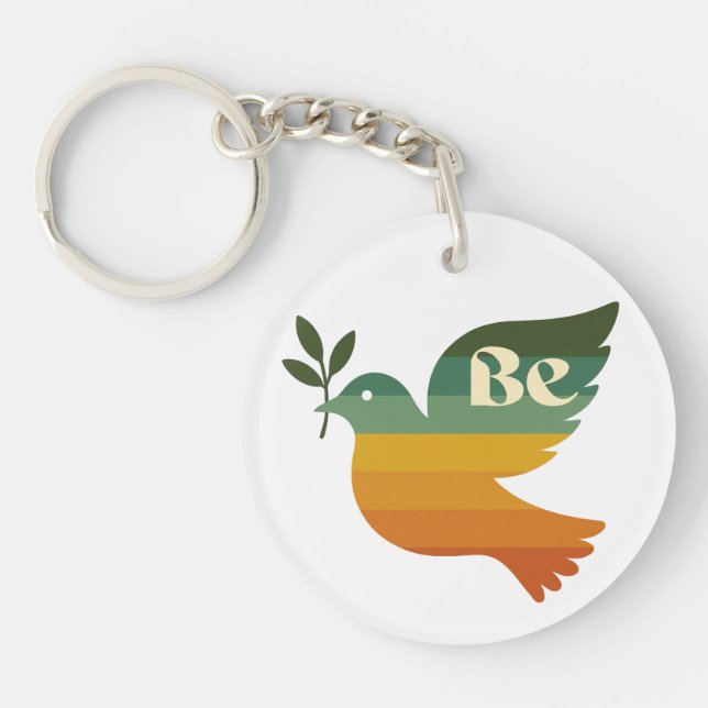 Boho Be Peace Retro Holiday Keychain (Framsidan)