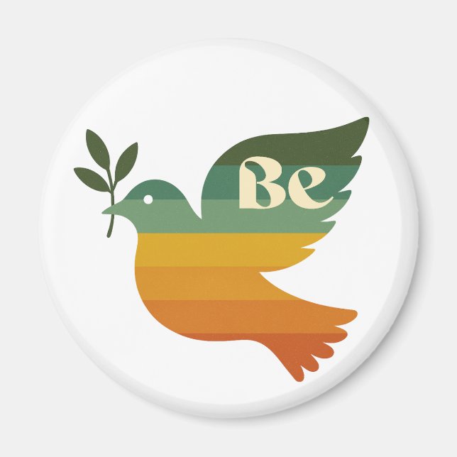 Boho Be Peace Retro Semestermagnet Magnet (Framsidan)