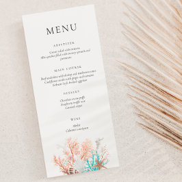 Boho Beach Coral Reef Menu Meny