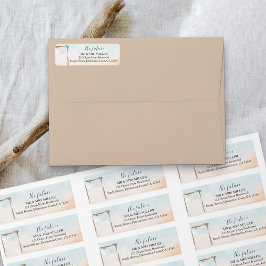 Boho Beach, framtida Mr. och Mrs. Returadress Etikett