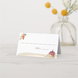 Boho Beach Pumpkin Blommigt Bröllop Bord Placeringskort