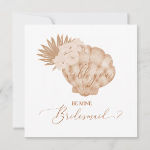 Boho Beach Seashell Bridesmaid Frieri kort