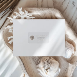 Boho Beach Shell Baby Shower Etikett Adressetikett