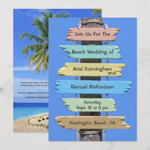 Boho Beach Skylt Tropisk Bröllop Inbjudningar