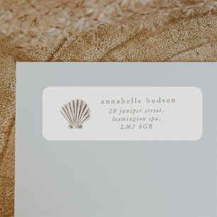 Boho Beach Snäcka Baby Shower Returadress Etikett