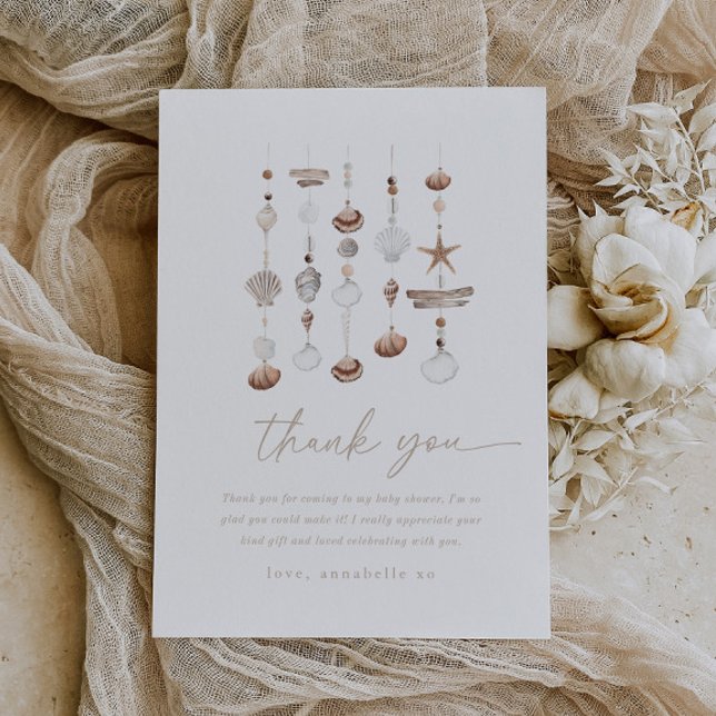 Boho Beach Snäcka Baby Shower - tackkort Tack Kort (Zazzle Ocean Shell Baby Shower Thank You)