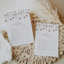 Boho Beach Snäcka Önskemål för Baby Card Inbjudningar